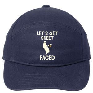 Lets Get Sheet Faced Beer Ghost Hunter Halloween Costume Gift 7-Panel Snapback Hat