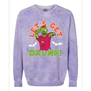 LetS Get Smashed Zombie Halloween Beer Oktoberfest Cute Gift Colorblast Crewneck Sweatshirt