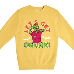 LetS Get Smashed Zombie Halloween Beer Oktoberfest Cute Gift Premium Crewneck Sweatshirt