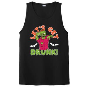 LetS Get Smashed Zombie Halloween Beer Oktoberfest Cute Gift PosiCharge Competitor Tank