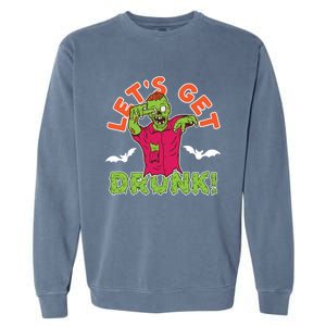 LetS Get Smashed Zombie Halloween Beer Oktoberfest Cute Gift Garment-Dyed Sweatshirt