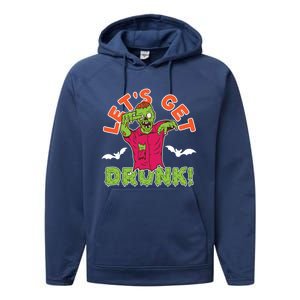 LetS Get Smashed Zombie Halloween Beer Oktoberfest Cute Gift Performance Fleece Hoodie