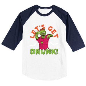 LetS Get Smashed Zombie Halloween Beer Oktoberfest Cute Gift Baseball Sleeve Shirt