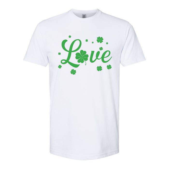 Love Green Shamrocks St Patricks Day Softstyle CVC T-Shirt