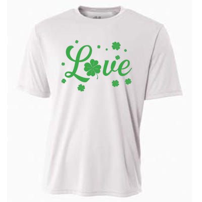 Love Green Shamrocks St Patricks Day Cooling Performance Crew T-Shirt