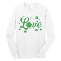 Love Green Shamrocks St Patricks Day Long Sleeve Shirt