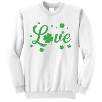 Love Green Shamrocks St Patricks Day Sweatshirt