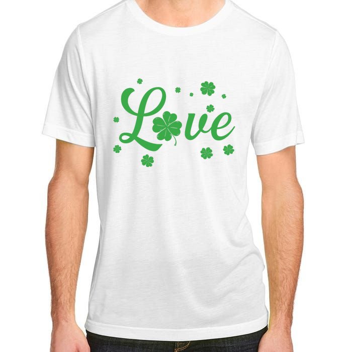 Love Green Shamrocks St Patricks Day Adult ChromaSoft Performance T-Shirt