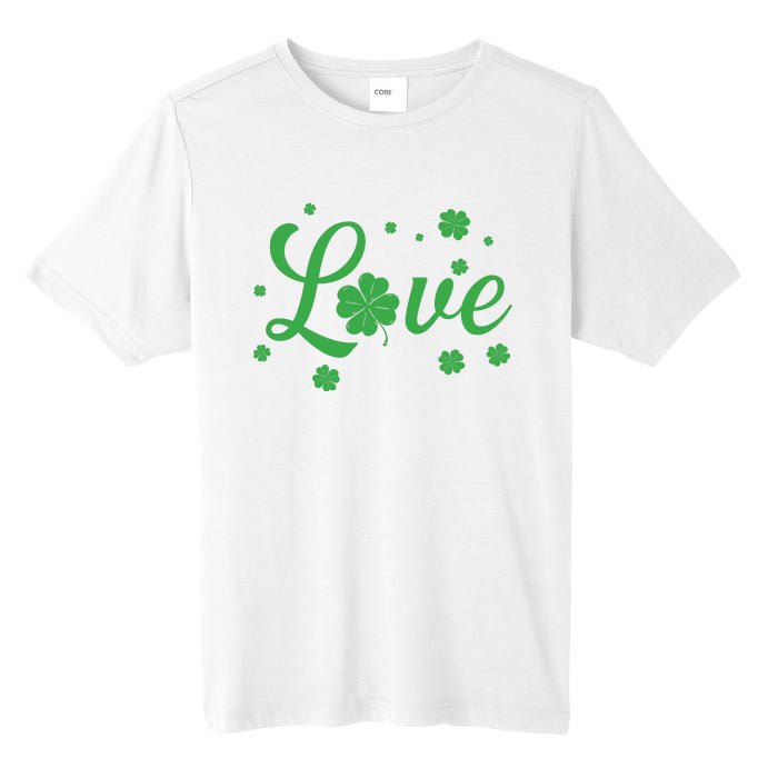 Love Green Shamrocks St Patricks Day Tall Fusion ChromaSoft Performance T-Shirt