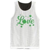 Love Green Shamrocks St Patricks Day Mesh Reversible Basketball Jersey Tank