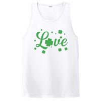 Love Green Shamrocks St Patricks Day PosiCharge Competitor Tank