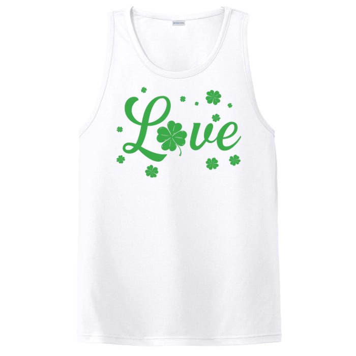 Love Green Shamrocks St Patricks Day PosiCharge Competitor Tank