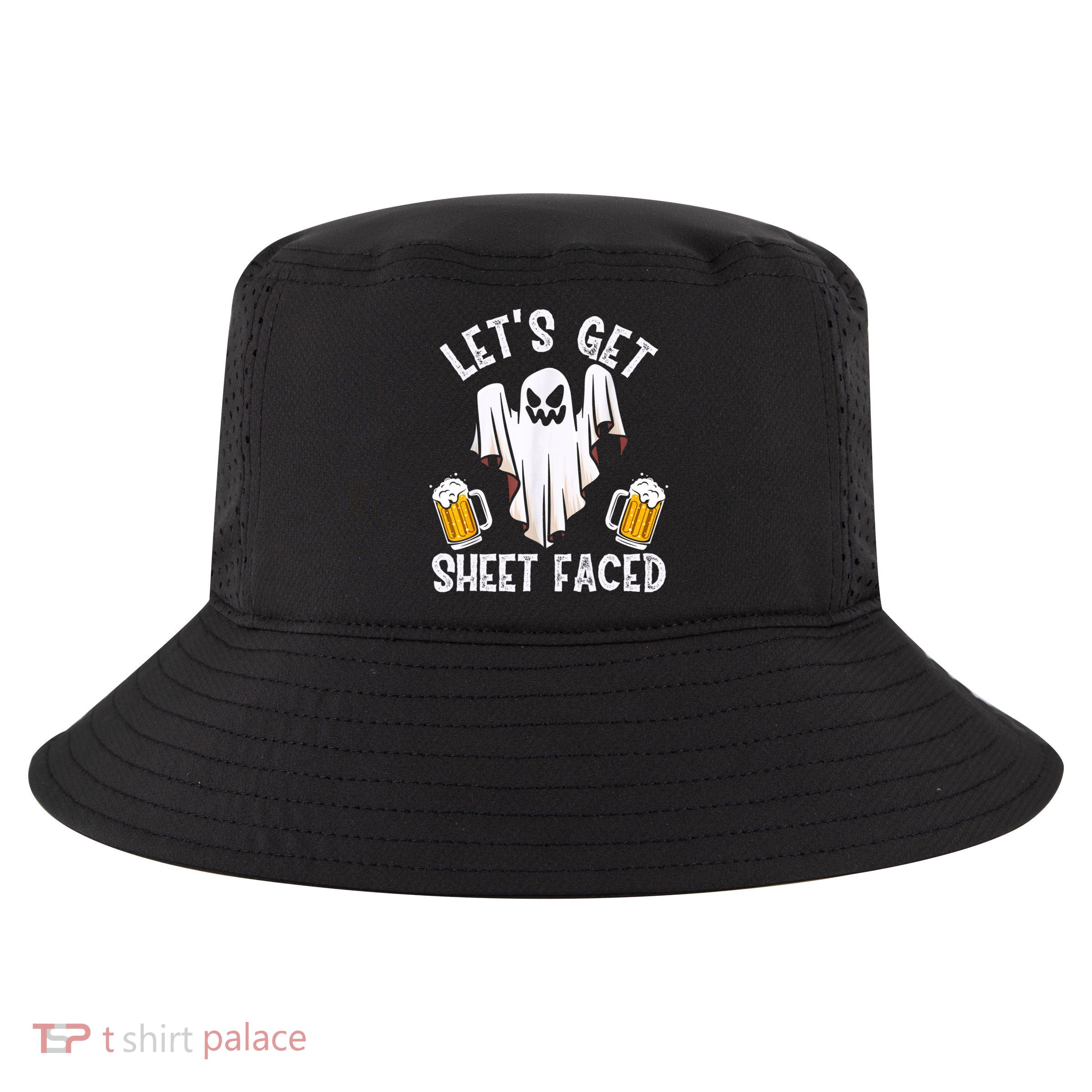 Lets Get Sheet Faced Boo Beer Halloween Cool Comfort Performance Bucket Hat