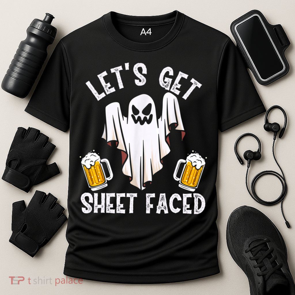 Lets Get Sheet Faced Boo Beer Halloween Performance Shirt