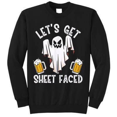 Lets Get Sheet Faced Boo Beer Halloween Sweatshirt