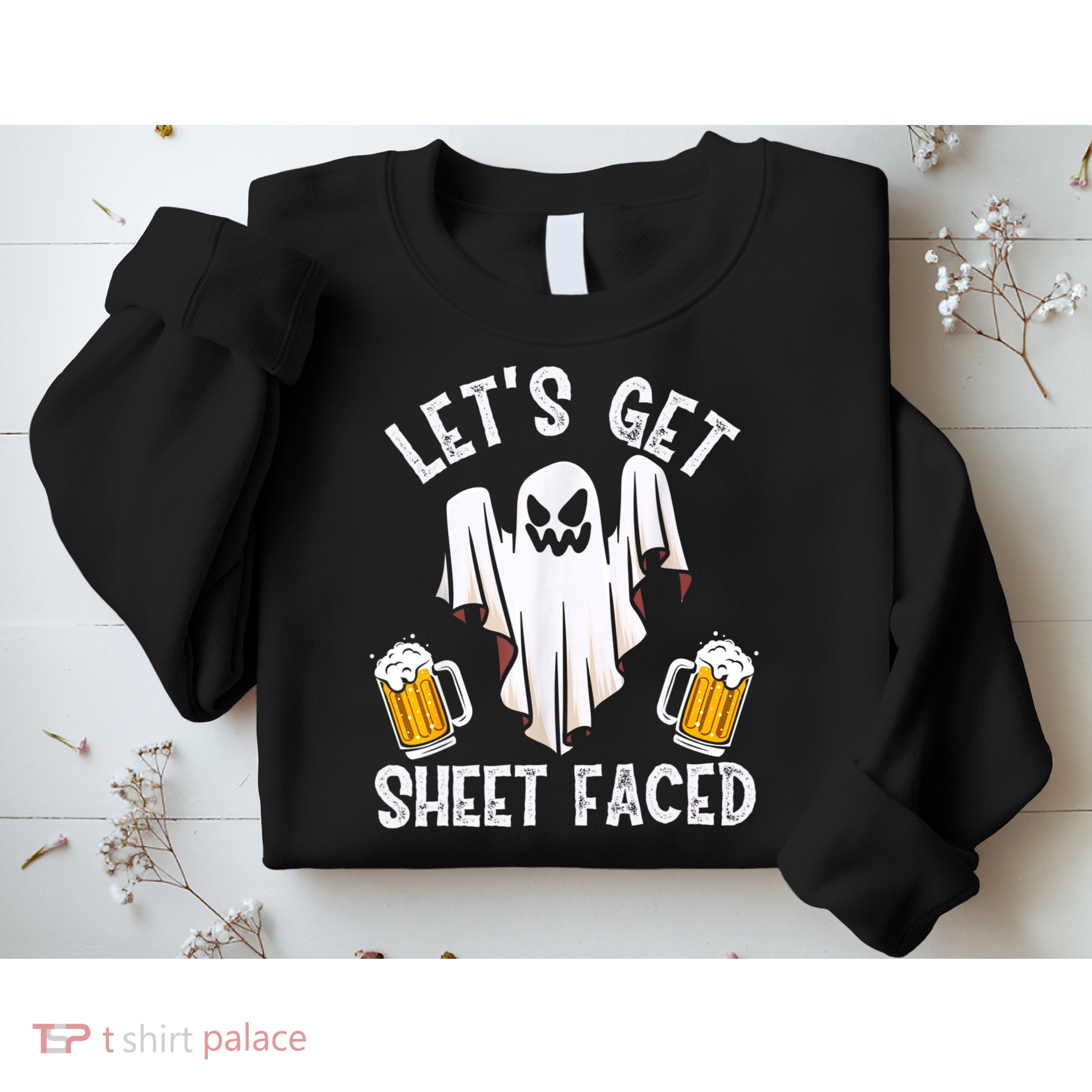 Lets Get Sheet Faced Boo Beer Halloween Sweatshirt