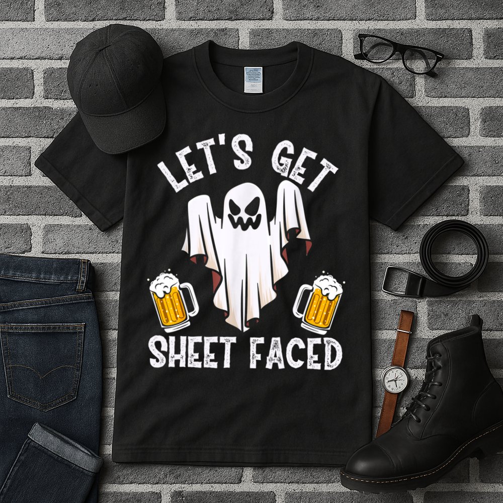 Lets Get Sheet Faced Boo Beer Halloween Tall T-Shirt