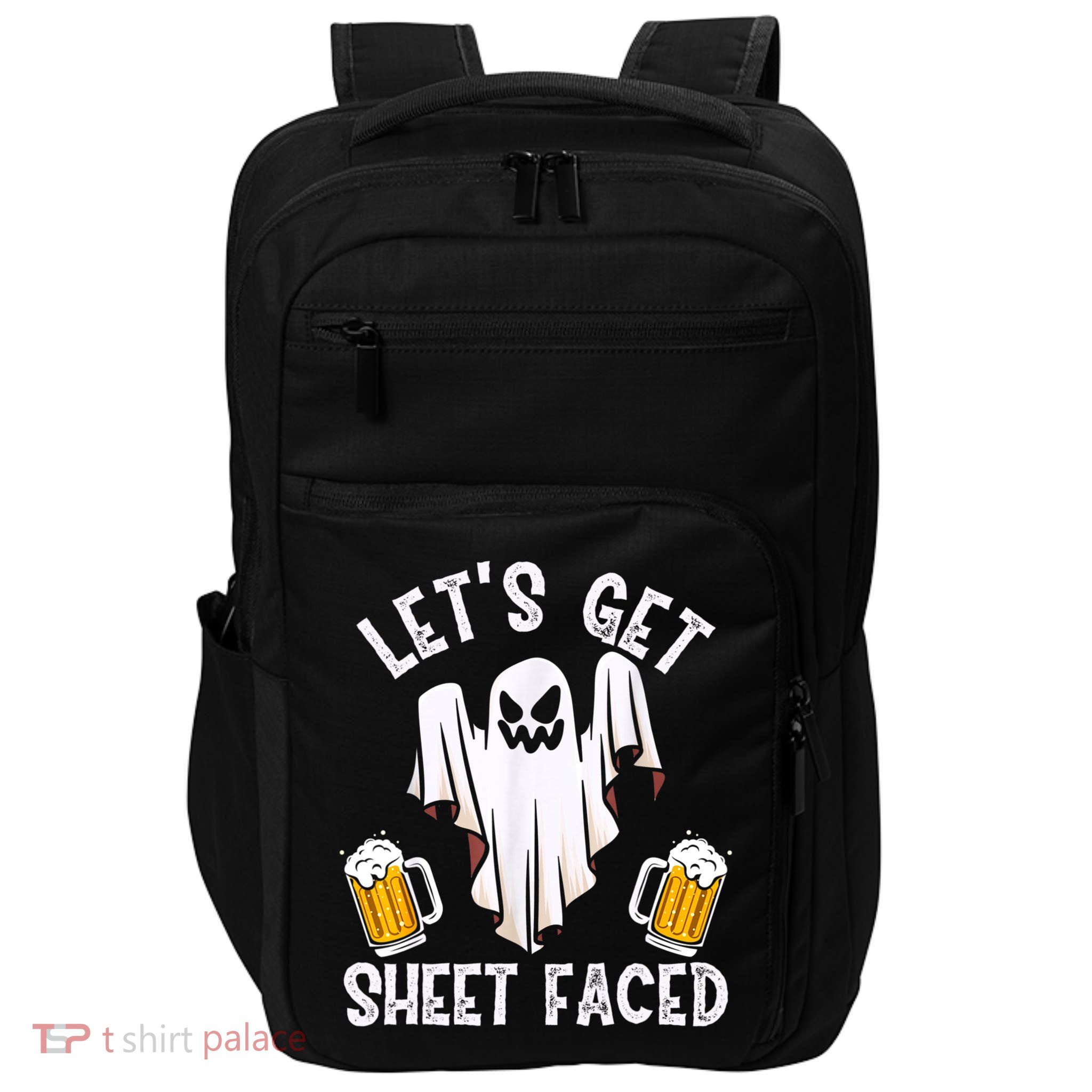 Lets Get Sheet Faced Boo Beer Halloween Impact Tech Backpack