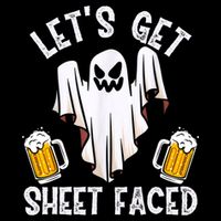 Lets Get Sheet Faced Boo Beer Halloween Sustainable Bucket Hat