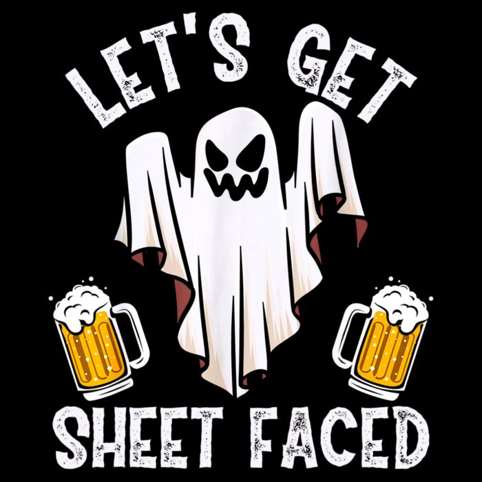 Lets Get Sheet Faced Boo Beer Halloween Sustainable Bucket Hat