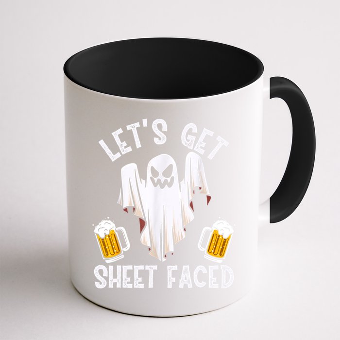 Lets Get Sheet Faced Boo Beer Halloween Mug