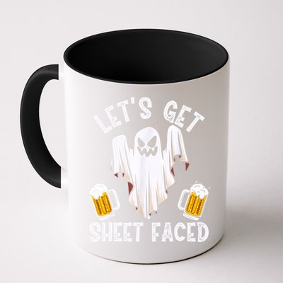 Lets Get Sheet Faced Boo Beer Halloween Mug