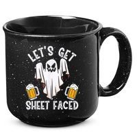 Lets Get Sheet Faced Boo Beer Halloween 15oz Campfire Ceramic Mug