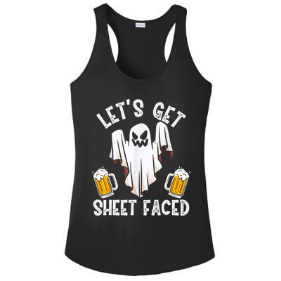 Lets Get Sheet Faced Boo Beer Halloween Ladies PosiCharge Competitor Racerback Tank
