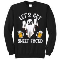 Lets Get Sheet Faced Boo Beer Halloween Tall Sweatshirt