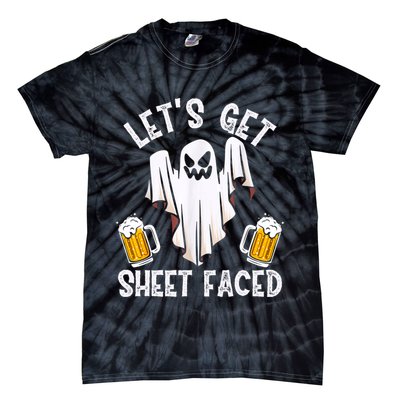 Lets Get Sheet Faced Boo Beer Halloween Tie-Dye T-Shirt