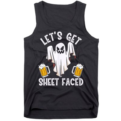 Lets Get Sheet Faced Boo Beer Halloween Tank Top