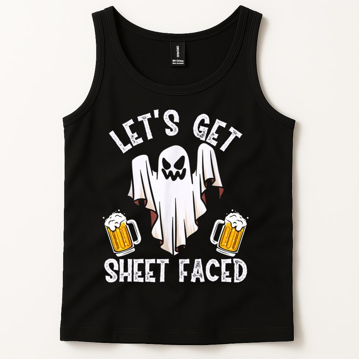Lets Get Sheet Faced Boo Beer Halloween Tank Top