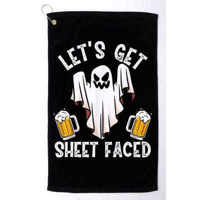 Lets Get Sheet Faced Boo Beer Halloween Golf Towel