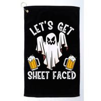 Lets Get Sheet Faced Boo Beer Halloween Golf Towel