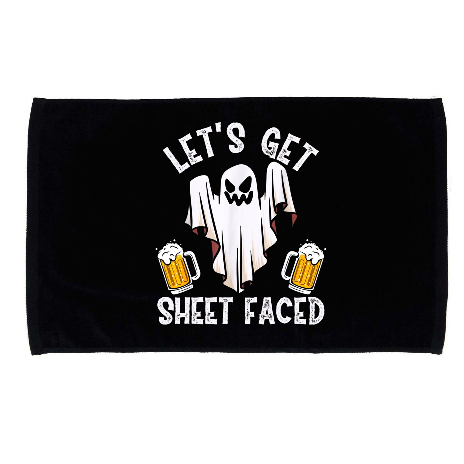Lets Get Sheet Faced Boo Beer Halloween Microfiber Hand Towel