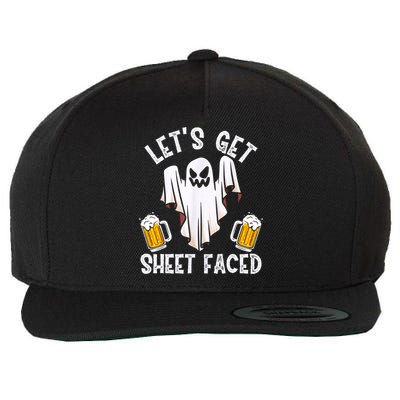 Lets Get Sheet Faced Boo Beer Halloween Wool Snapback Cap