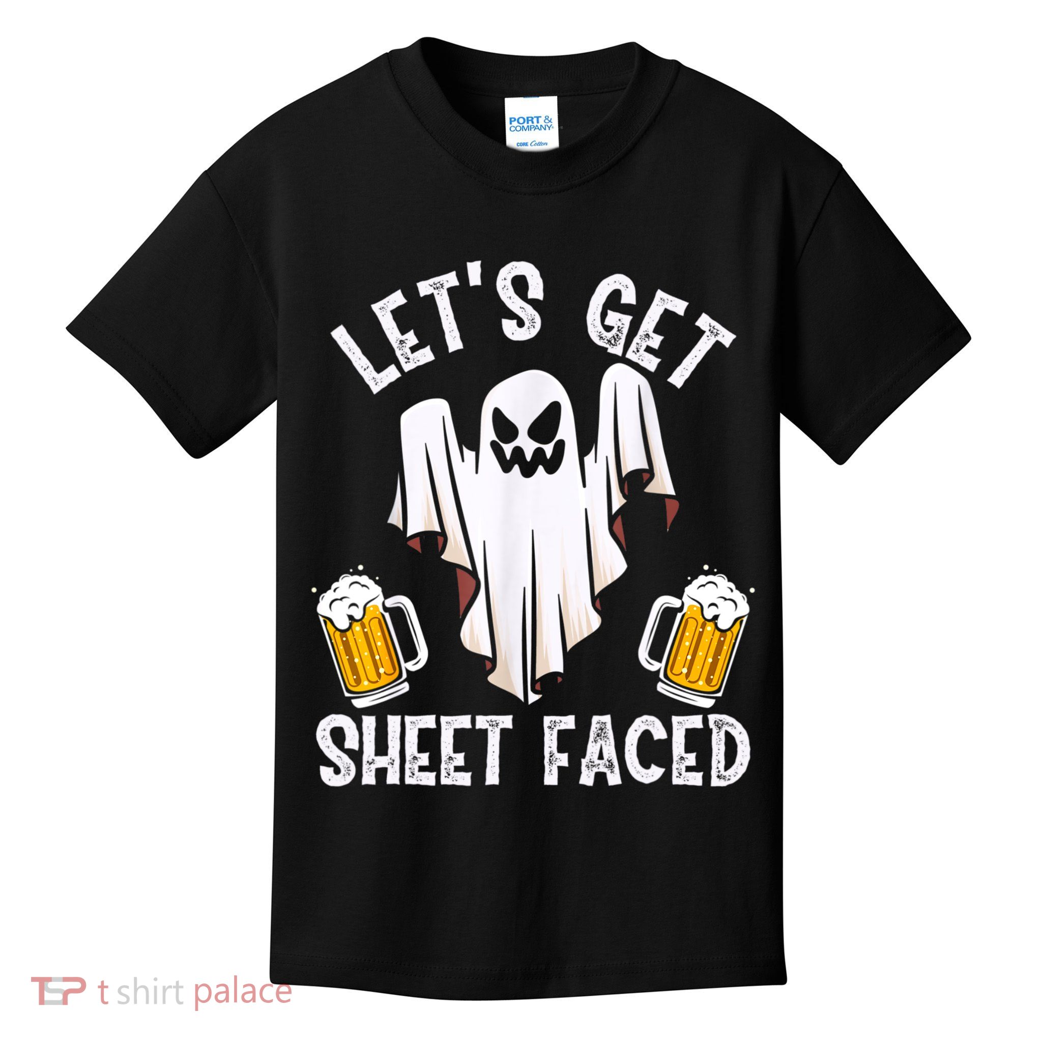 Lets Get Sheet Faced Boo Beer Halloween Kids T-Shirt