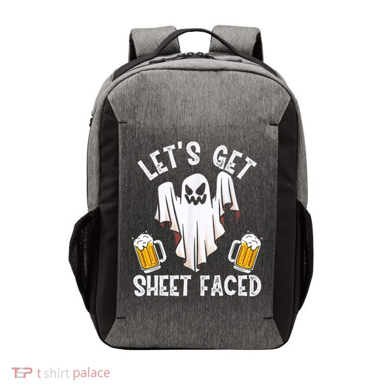 Lets Get Sheet Faced Boo Beer Halloween Vector Backpack