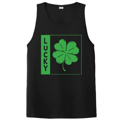 Lucky Green Shamrock St Patricks Day PosiCharge Competitor Tank