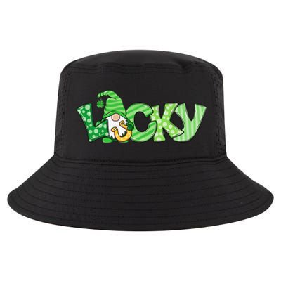 Lucky Gnome St Patricks Day Irish Shamrock Horseshoe Clovers Cool Comfort Performance Bucket Hat