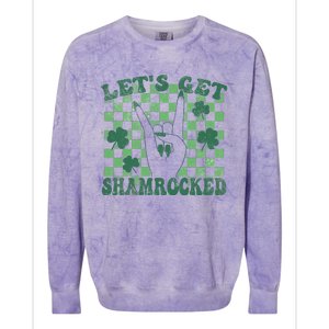 Let's Get Shamrocked Retro Clover Saint Patrick's Day Colorblast Crewneck Sweatshirt