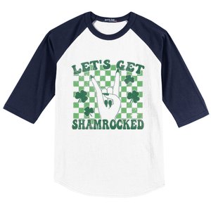 Let's Get Shamrocked Retro Clover Saint Patrick's Day Baseball Sleeve Shirt