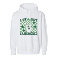 Let's Get Shamrocked Retro Clover Saint Patrick's Day Garment-Dyed Fleece Hoodie