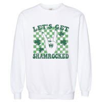 Let's Get Shamrocked Retro Clover Saint Patrick's Day Garment-Dyed Sweatshirt