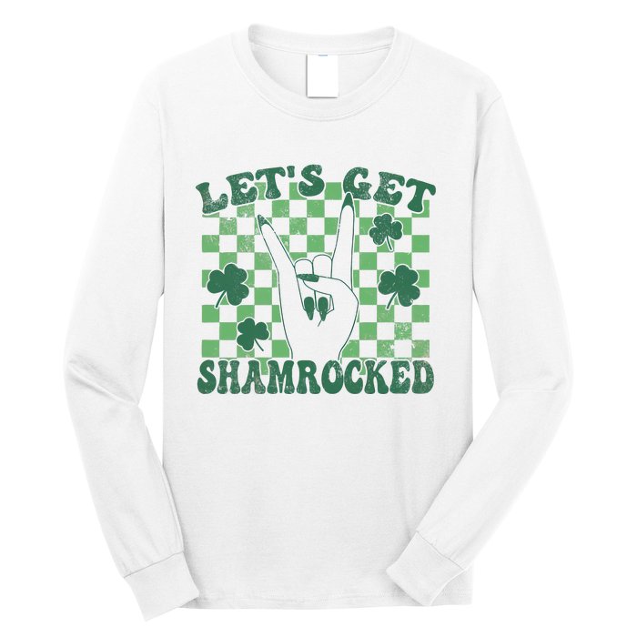 Let's Get Shamrocked Retro Clover Saint Patrick's Day Long Sleeve Shirt