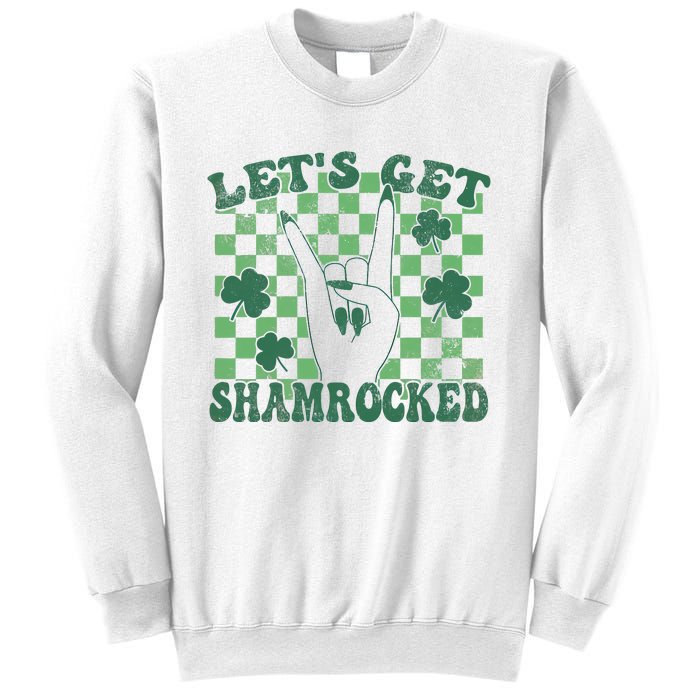 Let's Get Shamrocked Retro Clover Saint Patrick's Day Sweatshirt