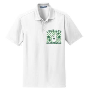 Let's Get Shamrocked Retro Clover Saint Patrick's Day Dry Zone Grid Polo