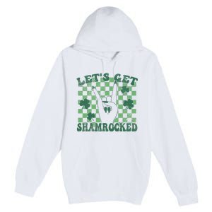 Let's Get Shamrocked Retro Clover Saint Patrick's Day Premium Pullover Hoodie