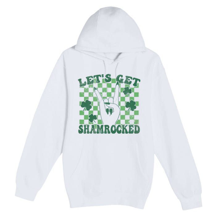 Let's Get Shamrocked Retro Clover Saint Patrick's Day Premium Pullover Hoodie