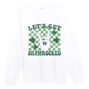 Let's Get Shamrocked Retro Clover Saint Patrick's Day Premium Crewneck Sweatshirt